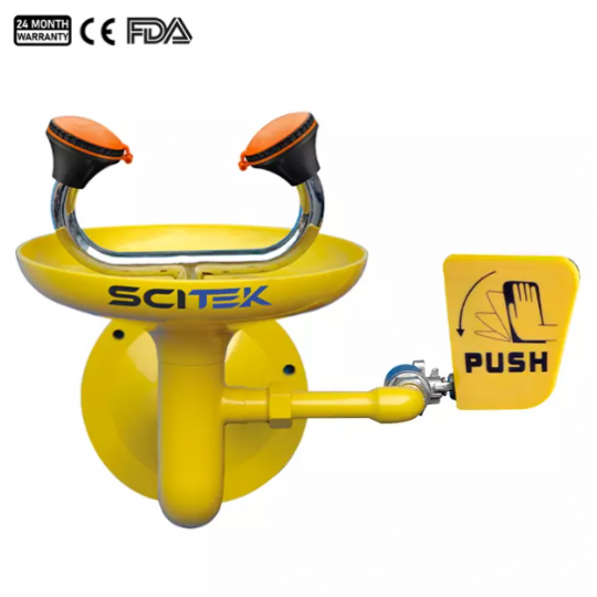 Wall-mounted Emergency Eye Wash, Glossy Epoxy Coated Surface EW-W3